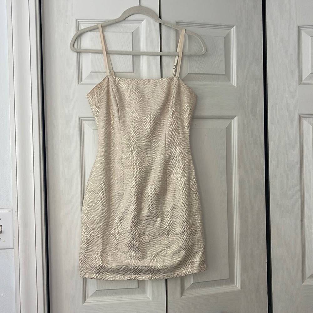 Revolve About Us white snake, skin pattern, dress size xs